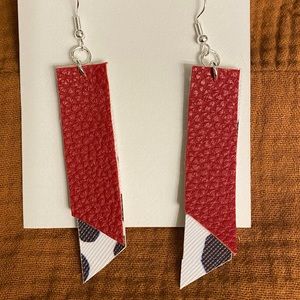 Peakaboo Dalmatian leather earrings